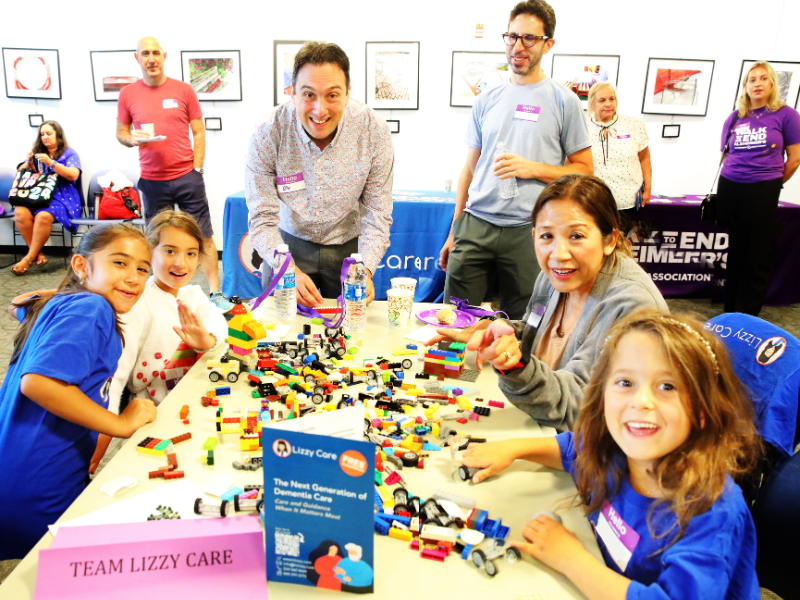 Lizzy Care team and their kids at the Walk to End Alzheimer's LEGO event