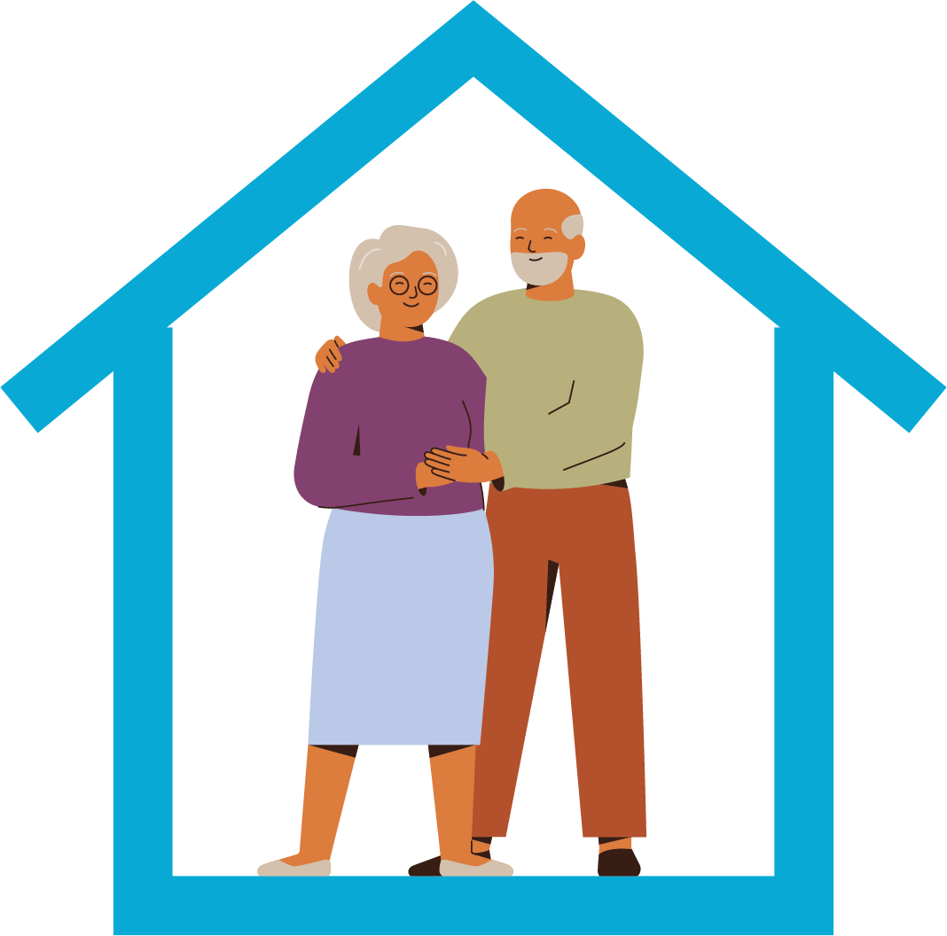 Elderly couple in a home